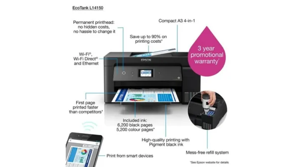 Epson A3 EcoTank L14150 Printer - C11CH96403SA - Image 3
