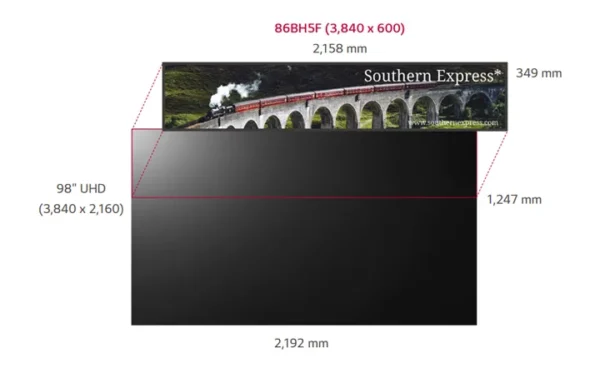 LG 86BH5F 86" Stretch, Resolution: 3840 x 600 (UHD) - Image 2