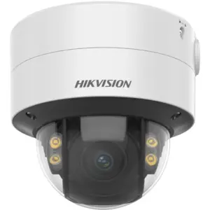 Hikvision ColorVu 4MP dome 3.6-9mm lens  up to 60m IR  120dB WDR  1 audio/ 1 alarm I/O 12VDC/POE  DS-2CD2747G2-LZS(3.6-9MM)